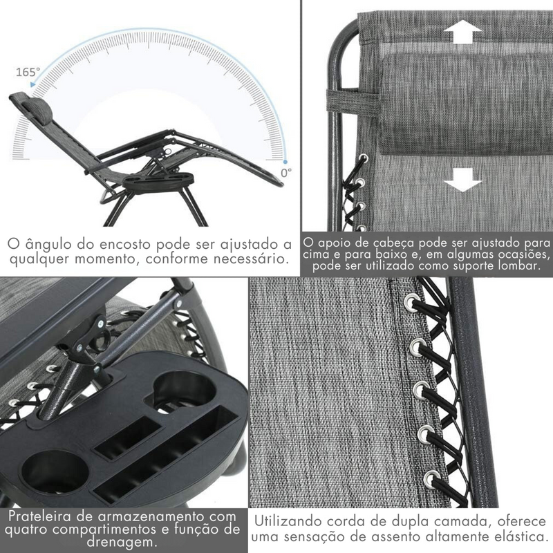 (QUEIMA DE ESTOQUE) Cadeira Dobrável Reclinável de Alta Resistencia (suporta até 150kg) + Almofada e Suporte de Brinde + 1 COPOP STANLEY